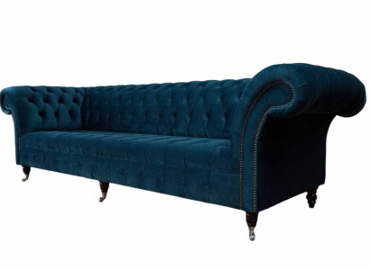 Designer Sofa 3 Seater Chesterfield Upholstery Sofas Seat Three Seater Textile